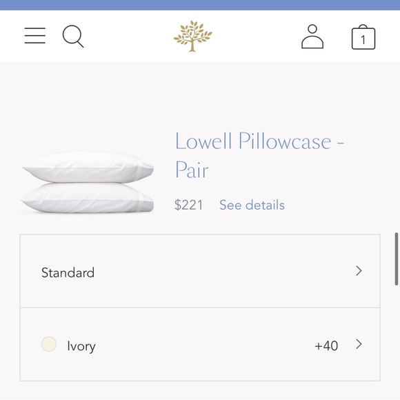 Matouk Lowell Standard Cases in Ivory - Picture 4 of 4